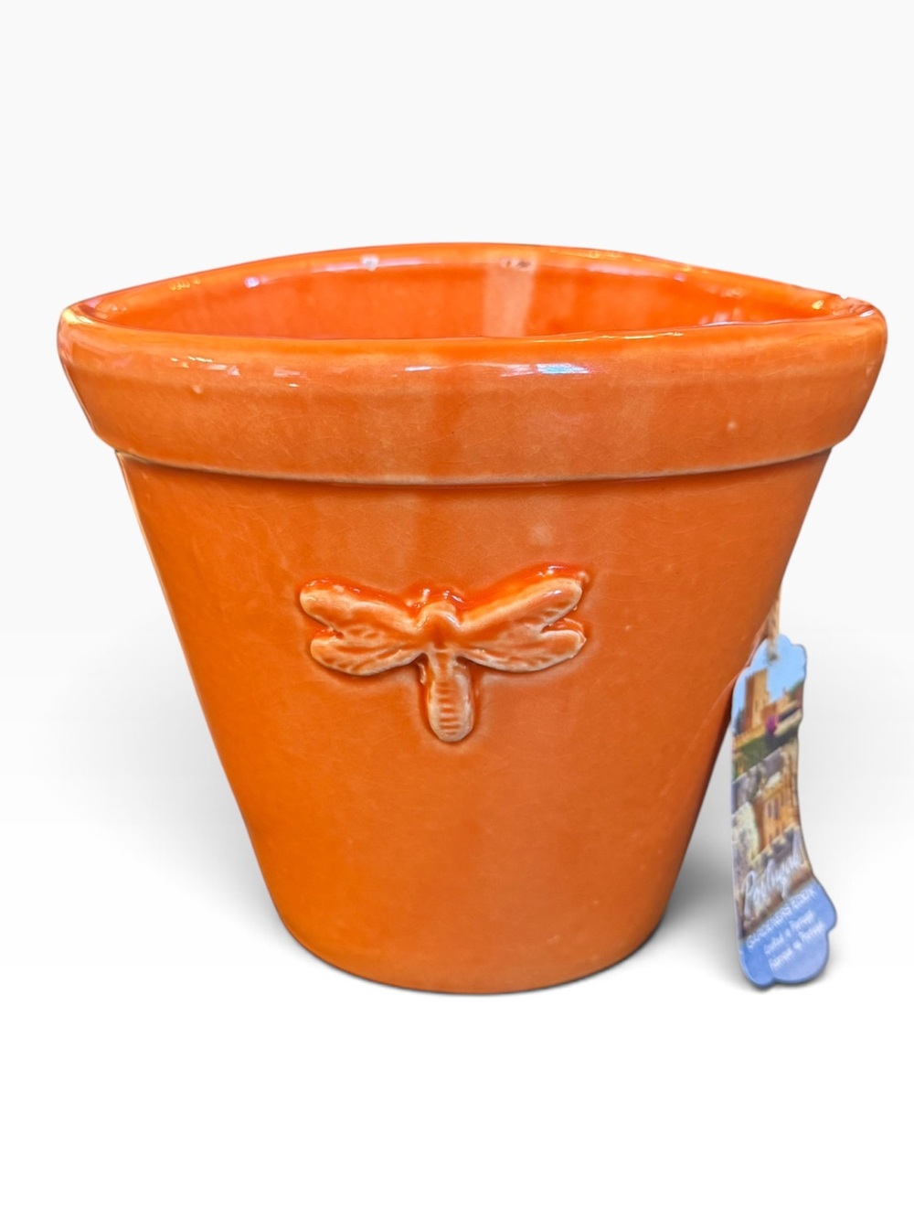 Dragonfly Burnt Orange Ceramic Hanging Planter